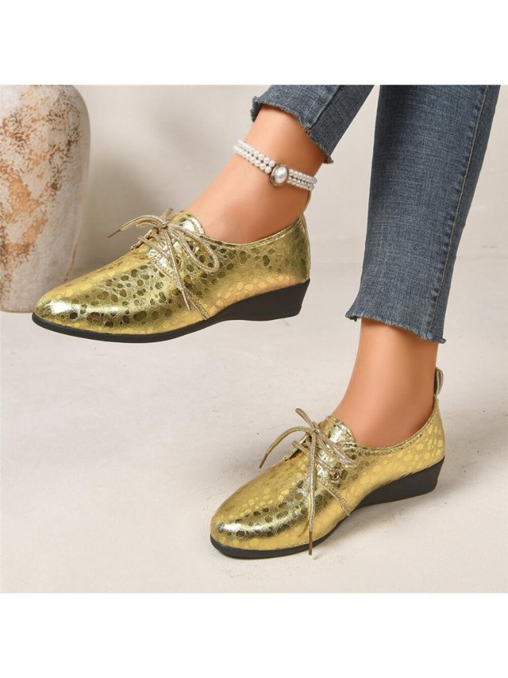 Point Toe Wedge Loafers